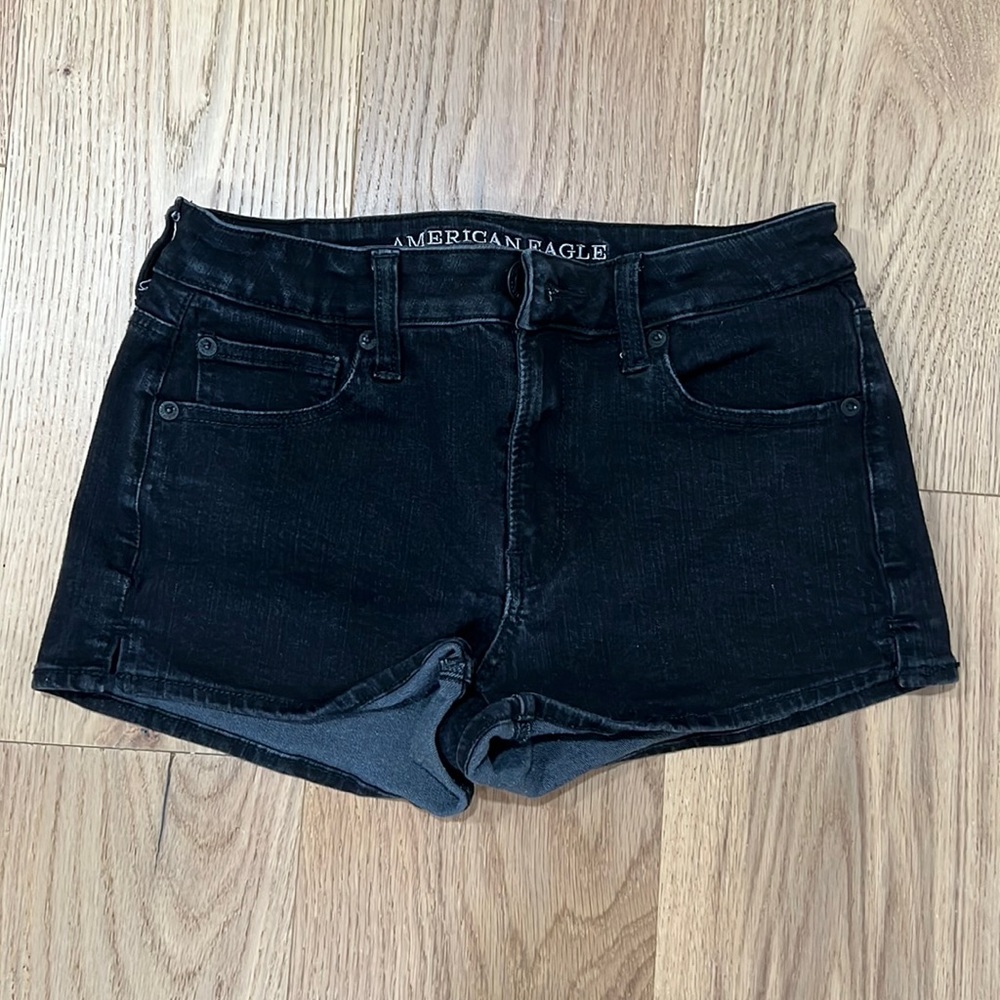 Black jean shorts
